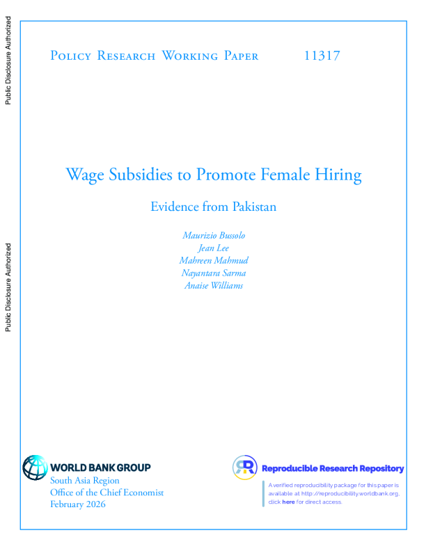 工资补贴促进女性就业:来自巴基斯坦的证据