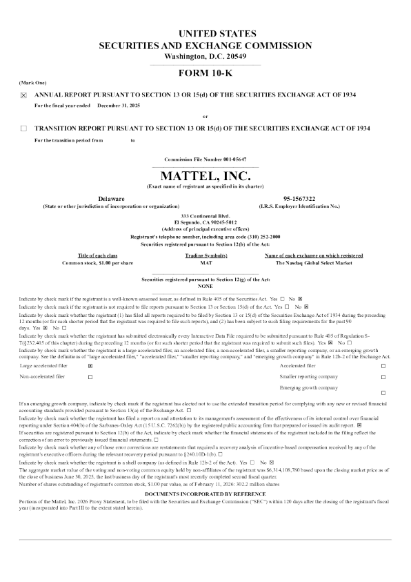 美泰 2025年度报告