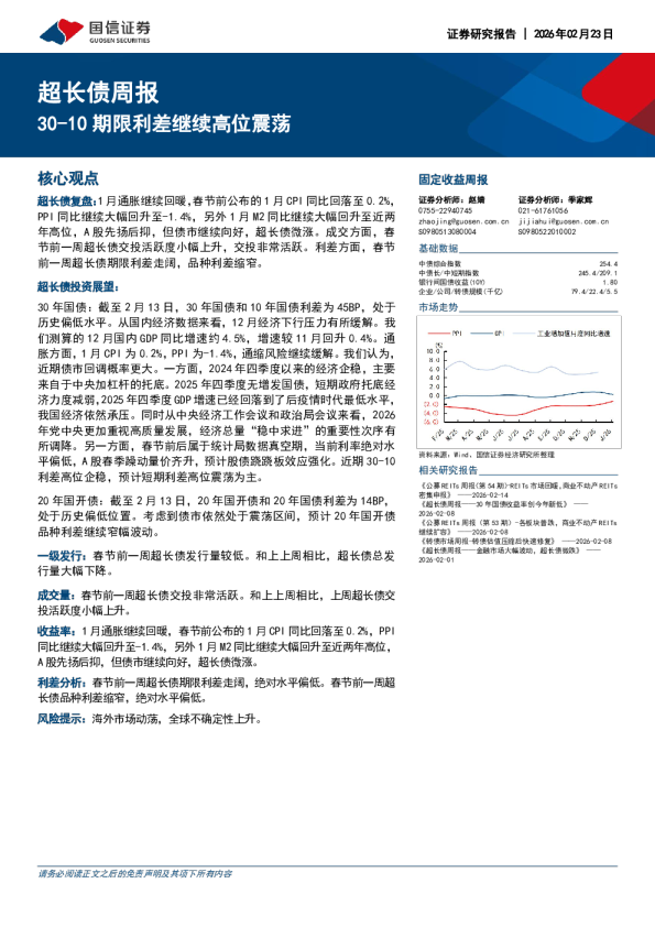 超长债周报：30-10期限利差继续高位震荡