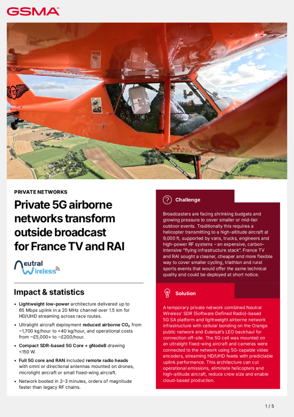 私有5G机载网络为法国电视台和RAI改造外部广播