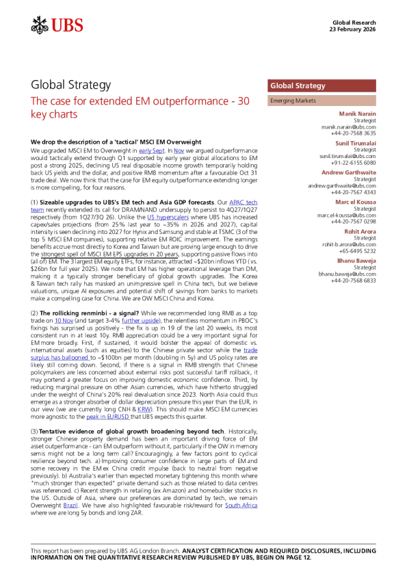 新兴市场表现持续跑赢的理由 - 30张关键图表