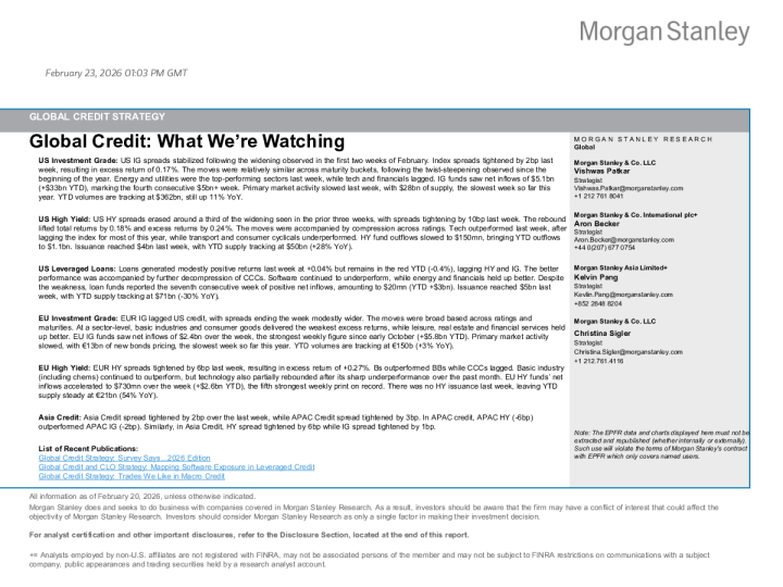 全球信贷：我们关注的内容