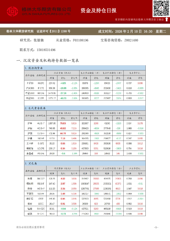 - 资金及持仓日报（20260210）