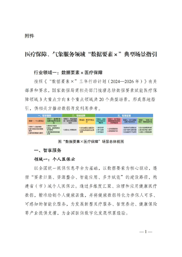 医疗保障、气象服务领域“数据要素×”典型场景指引