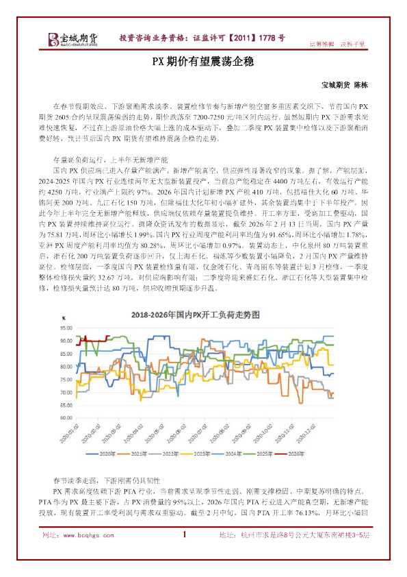 PX期价有望震荡企稳