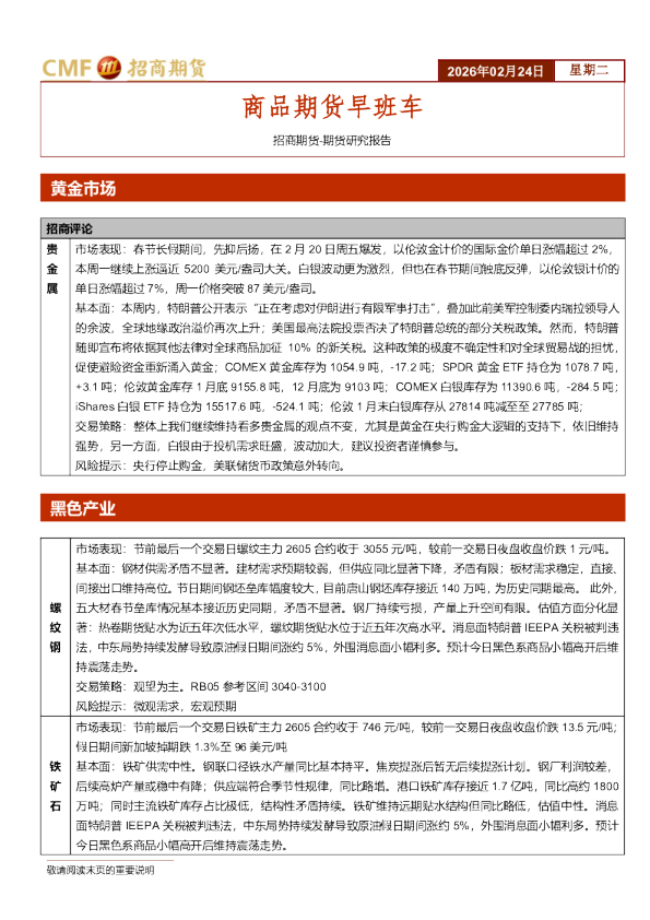 招商期货-期货研究报告：商品期货早班车