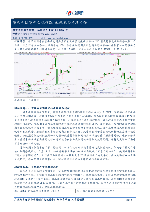 异动点评：节后大幅高开白银领涨 未来能否持续走强20260224