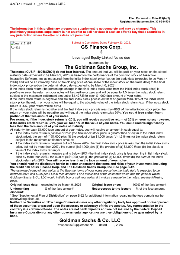 高盛美股招股说明书(2026-02-24版)