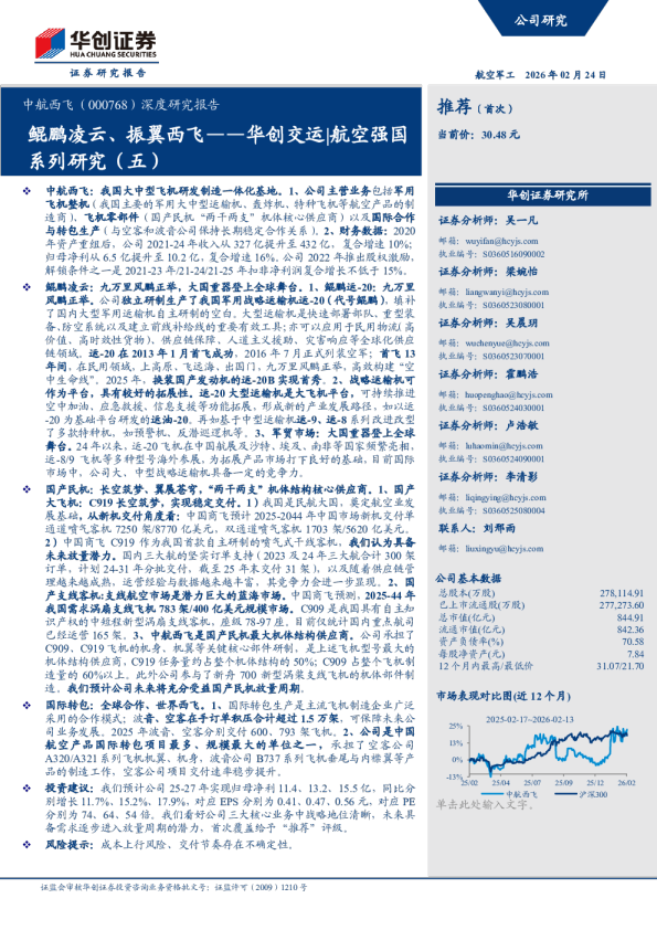 航空强国系列研究（五）深度研究报告鲲鹏凌云、振翼西飞