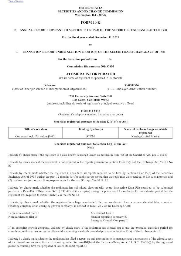 Atomera Inc 2025年度报告