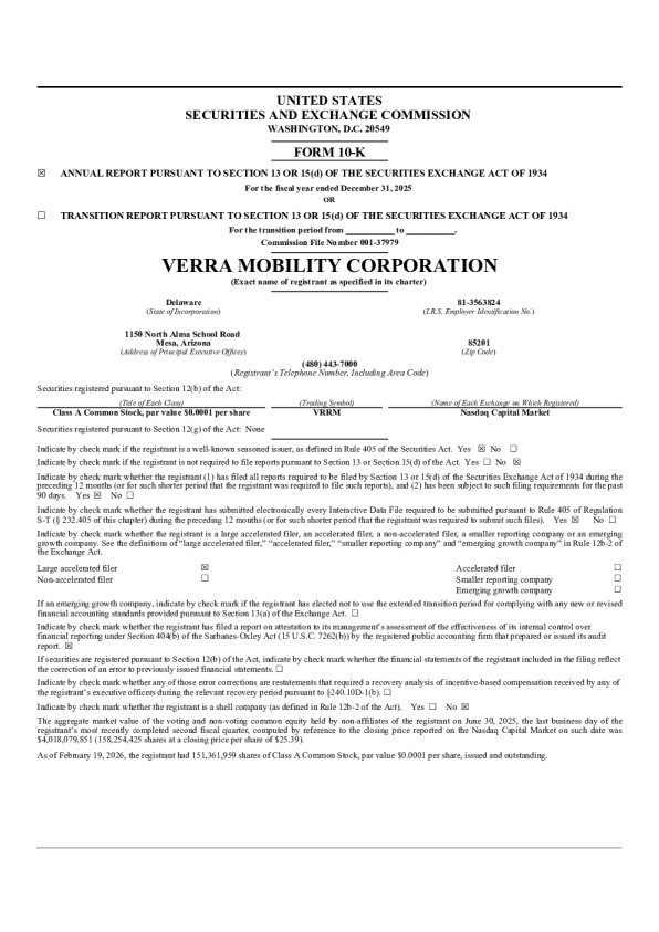 Verra Mobility Corp-A 2025年度报告