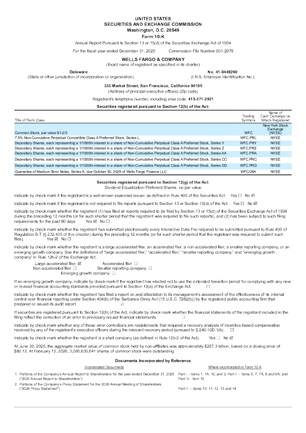 富国银行 2025年度报告