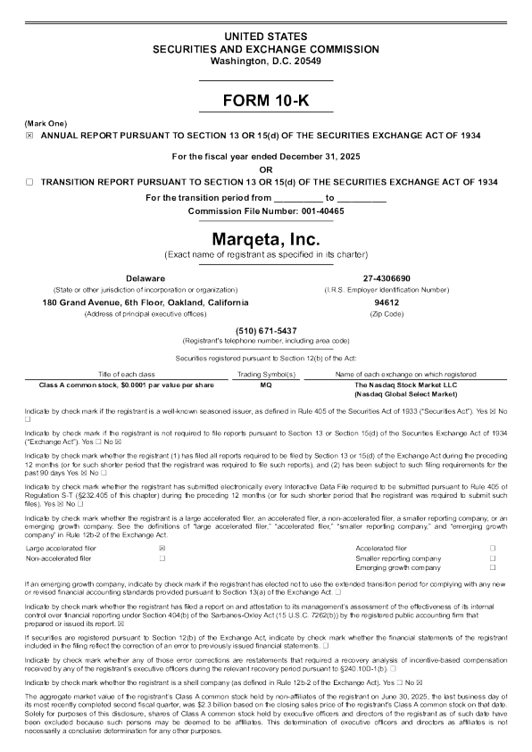 Marqeta Inc-A 2025年度报告