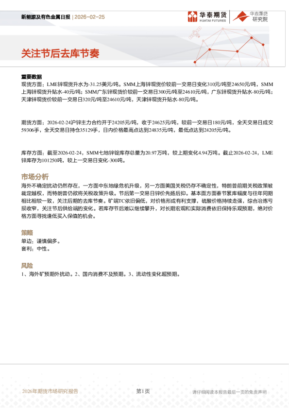 关注节后去库节奏