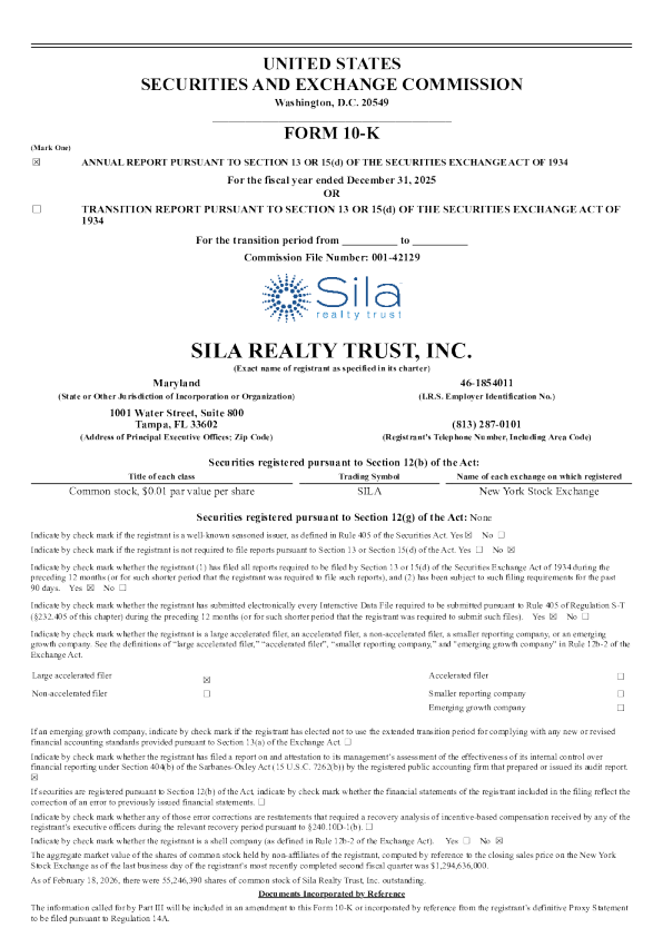 Sila Realty Trust Inc 2025年度报告