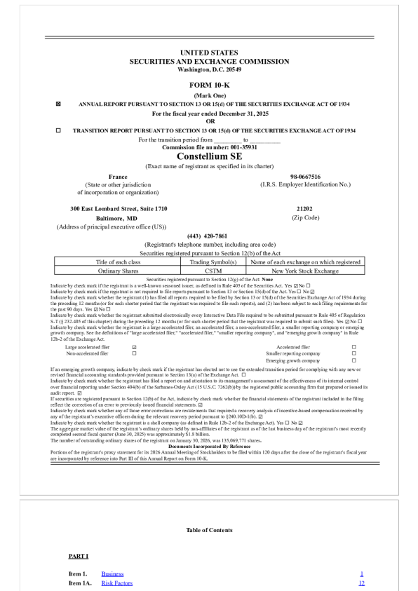 Constellium SE-A 2025年度报告