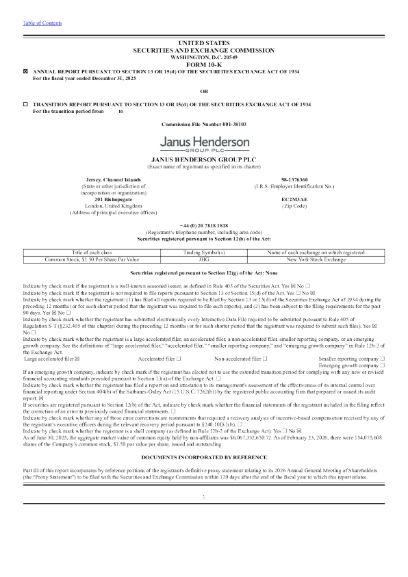 骏利亨德森集团 2025年度报告