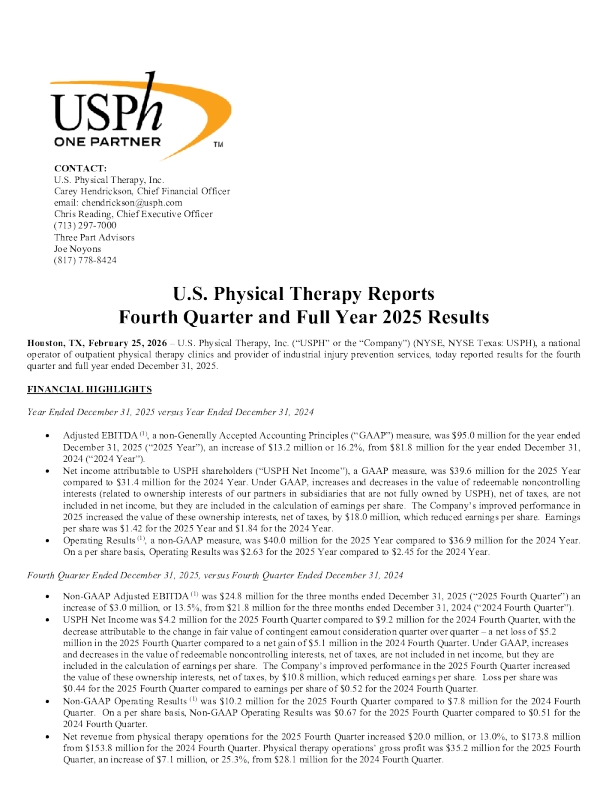美国理疗保健 2026年四季度报告