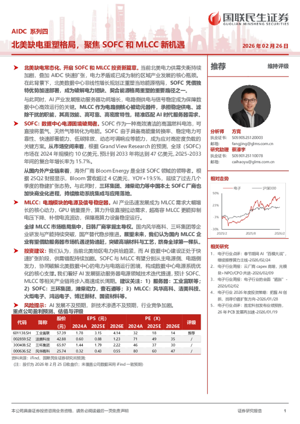 AIDC系列四：北美缺电重塑格局，聚焦SOFC和MLCC新机遇