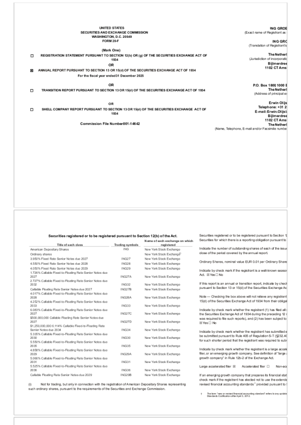 荷兰国际 2026年年度报告和过渡报告