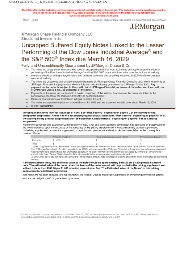 摩根大通美股招股说明书(2026-02-26版)