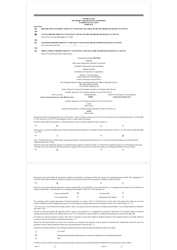 TORM plc-A 2026年年度报告和过渡报告