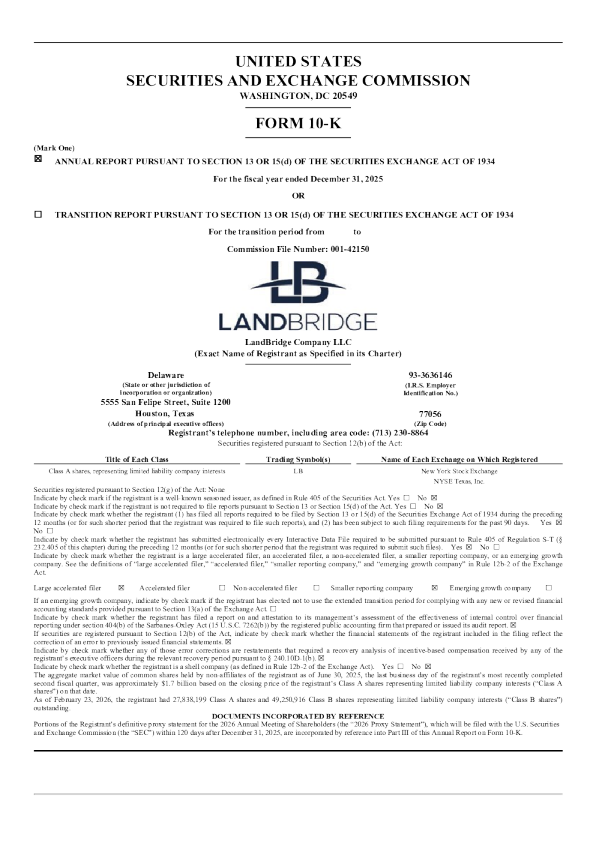 LandBridge 2025年度报告