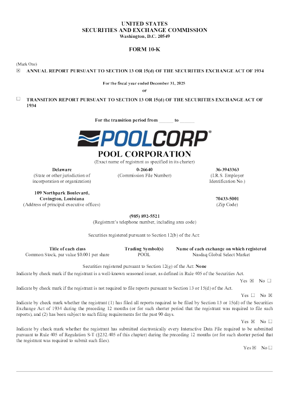 Pool Corp 2025年度报告