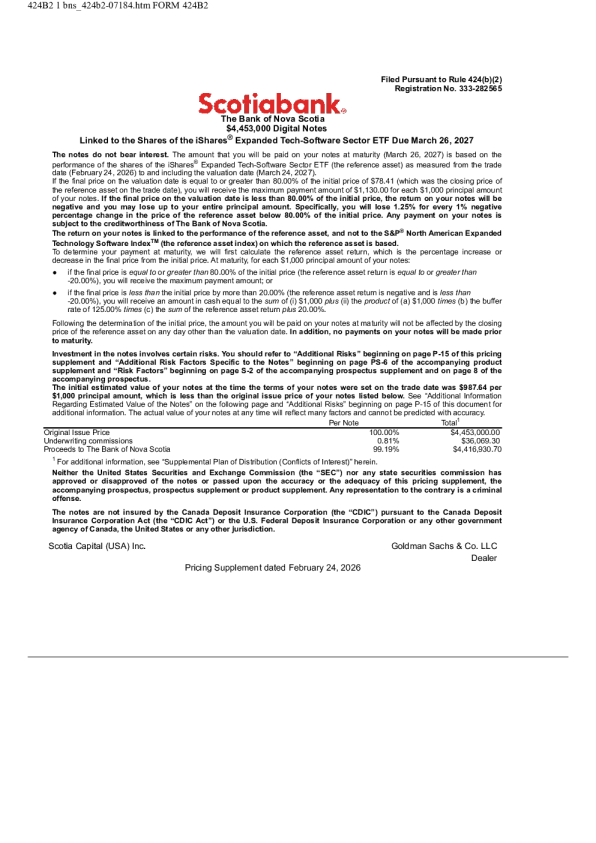 加拿大丰业银行美股招股说明书(2026-02-26版)