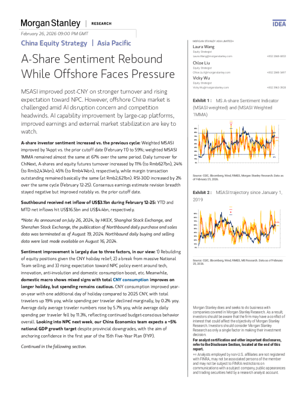 A股情绪反弹，离岸市场面临压力