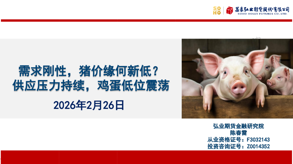 需求刚性，猪价缘何新低？供应压力持续，鸡蛋低位震荡