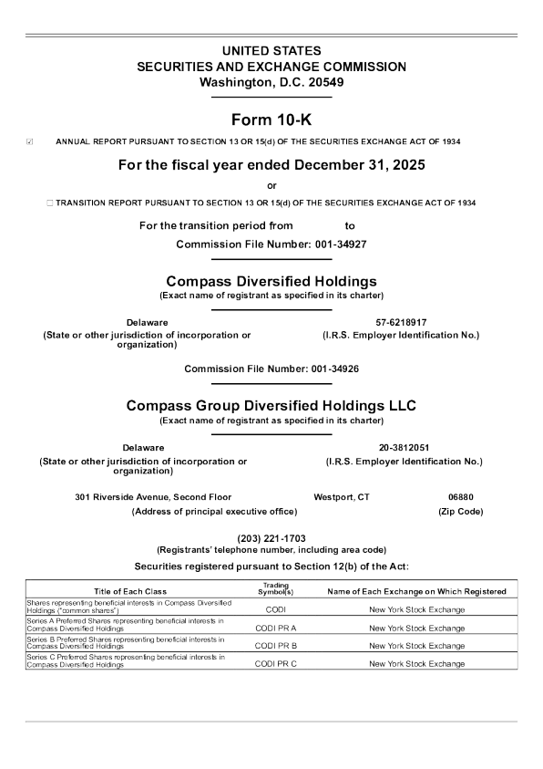 Compass Group Diversified Holdings LLC 2025年度报告