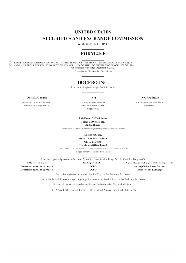 Docebo Inc 2025年度报告