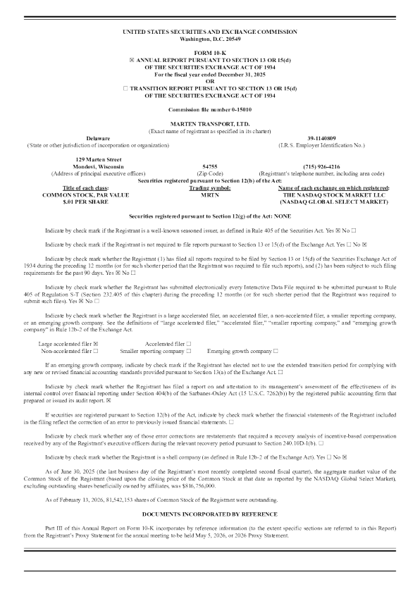 马尔登运输 2025年度报告