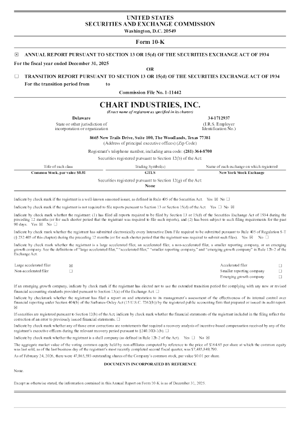 查特工业 2025年度报告