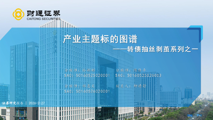转债抽丝剥茧系列之一：产业主题标的图谱
