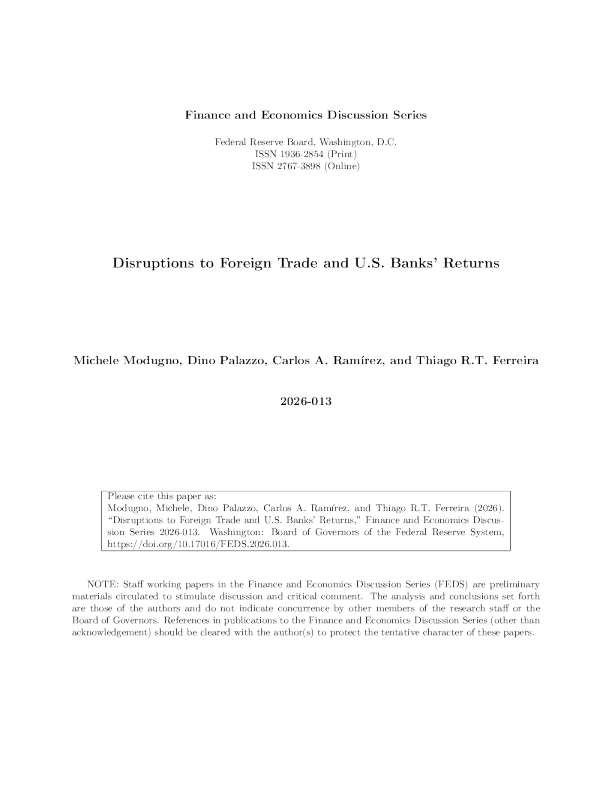 外贸中断与美国银行的回报