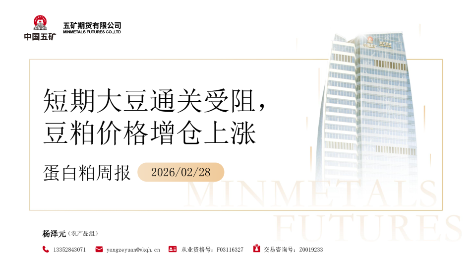 短期大豆通关受阻，豆粕价格增仓上涨