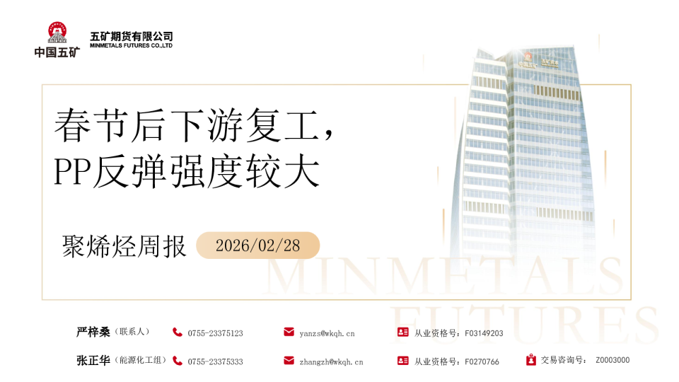 聚烯烃周报：春节后下游复工，PP反弹强度较大