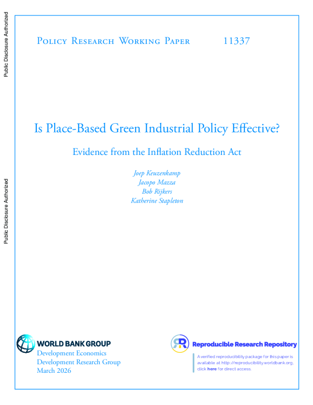 基于地方的绿色产业政策有效吗？《通胀削减法案》的证据（英）