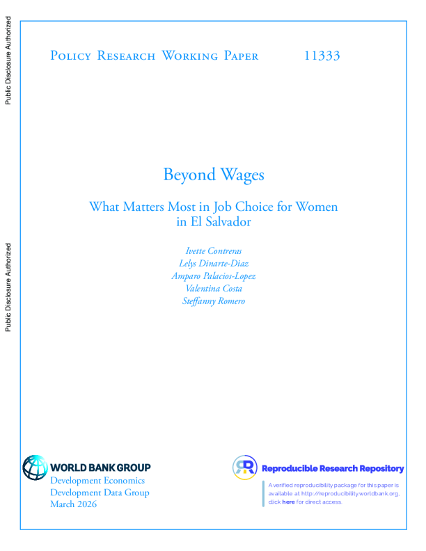 超越工资：萨尔瓦多女性在工作选择中最重要的是什么（英）