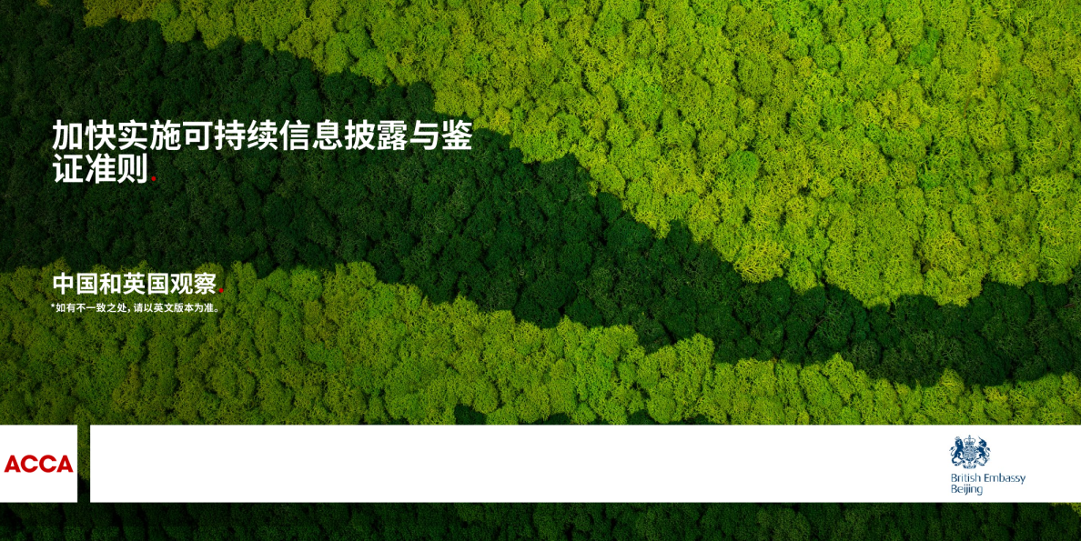 加快实施可持续信息披露与鉴证准则 – 中国和英国观察