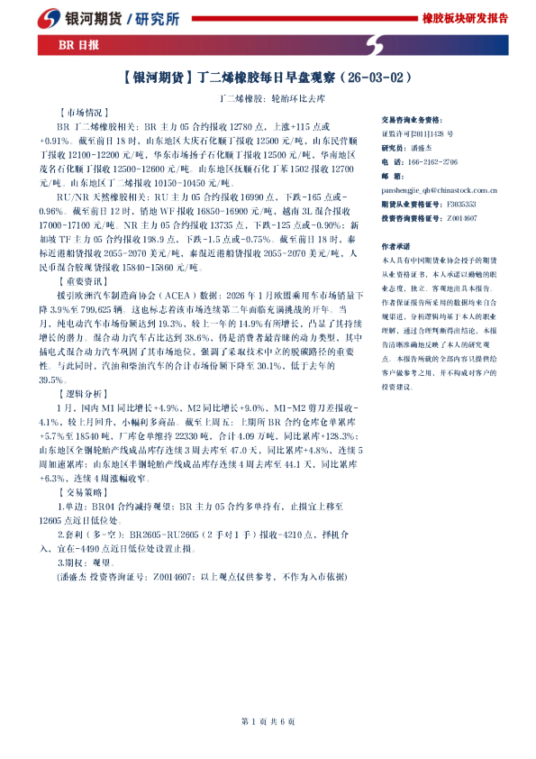 丁二烯橡胶:轮胎环比去库