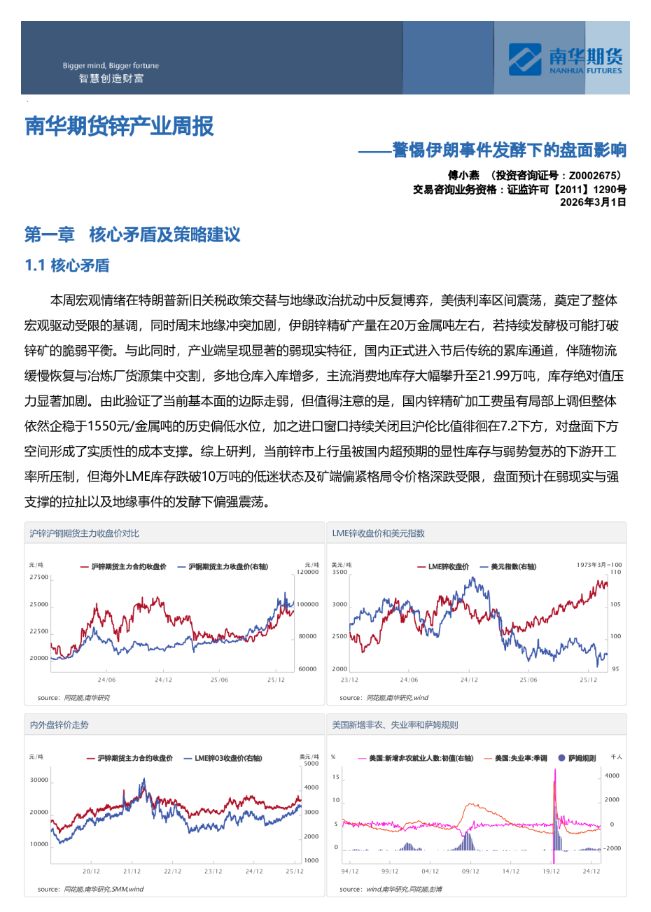 锌产业周报:警惕伊朗事件发酵下的盘面影响