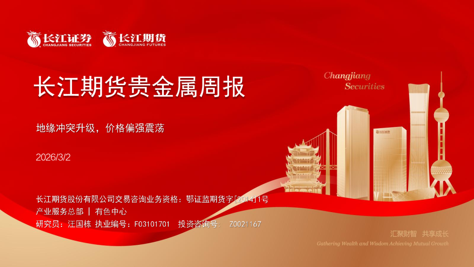 长江期货贵金属周报