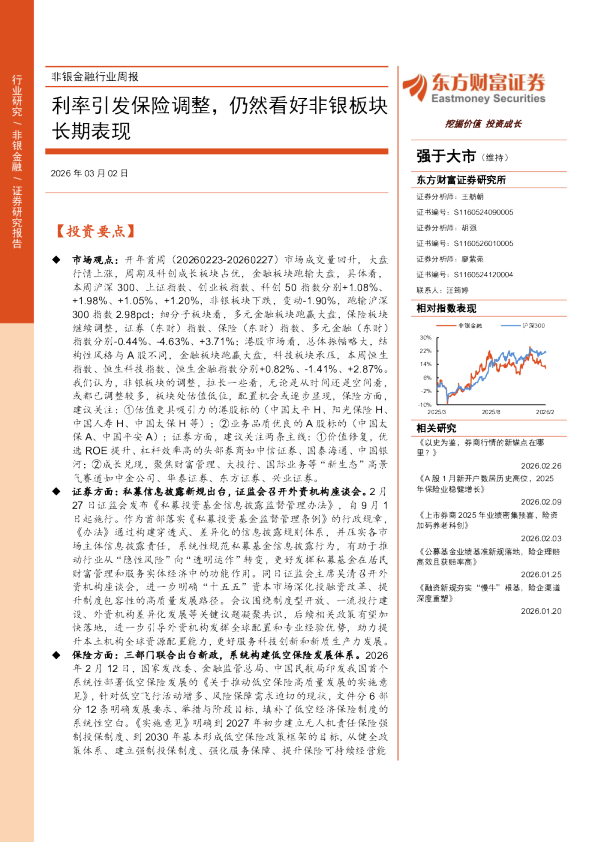 非银金融行业周报：利率引发保险调整，仍然看好非银板块长期表现