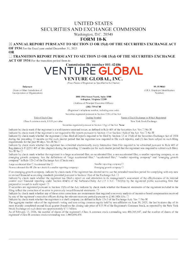 Venture Global Inc-A 2025年度报告