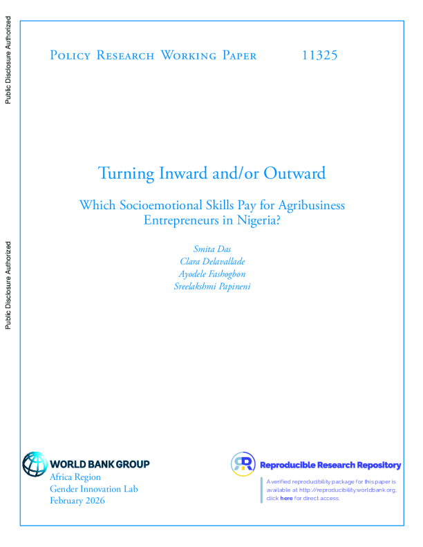 向内和/或向外：尼日利亚农业企业企业家的社会情感技能是什么？