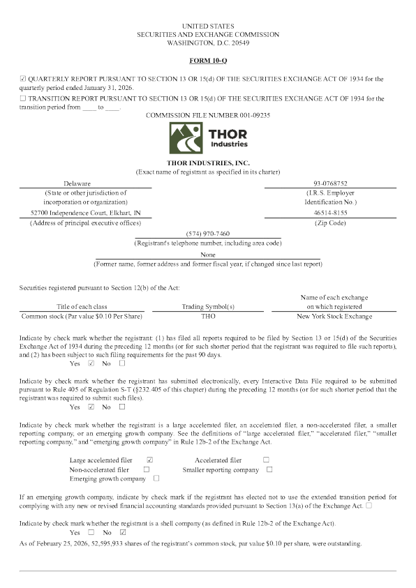 索尔工业 2026年季度报告