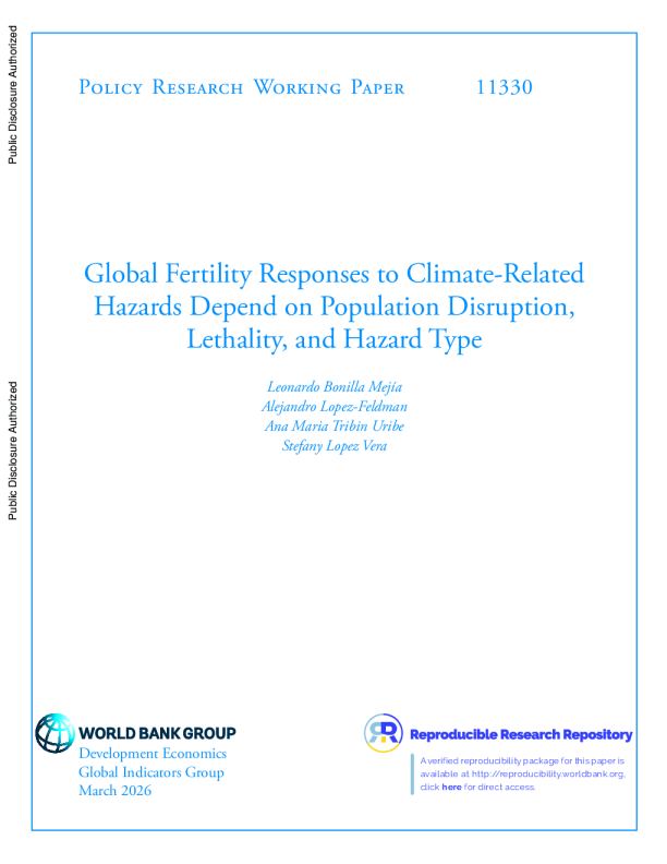 全球生育率对气候相关危害的反应取决于人口破坏、致死率和危害类型